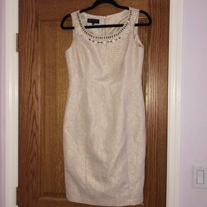 Gold and beige midi dress